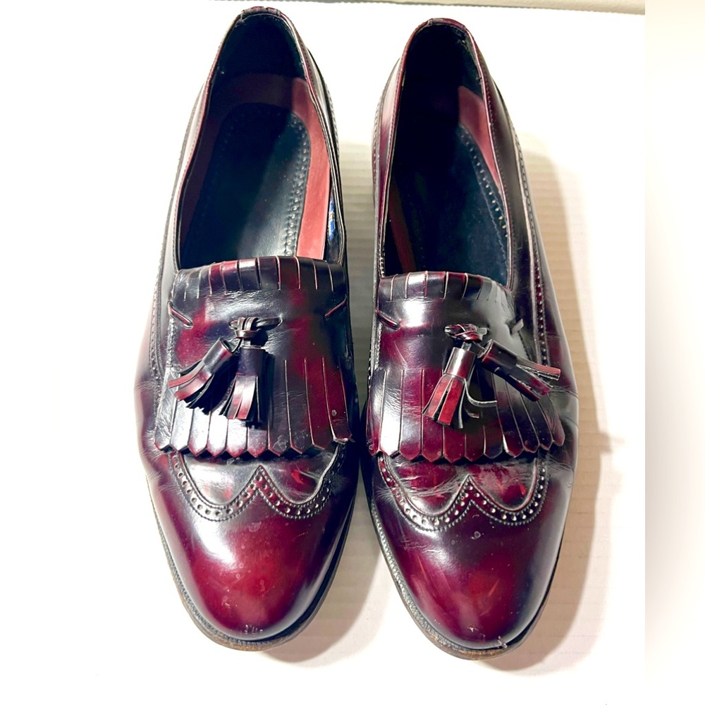 Florsheim Wingtip‎ Tassel Loafers Men’s 10 Brown Burgundy Dress Shoes Office